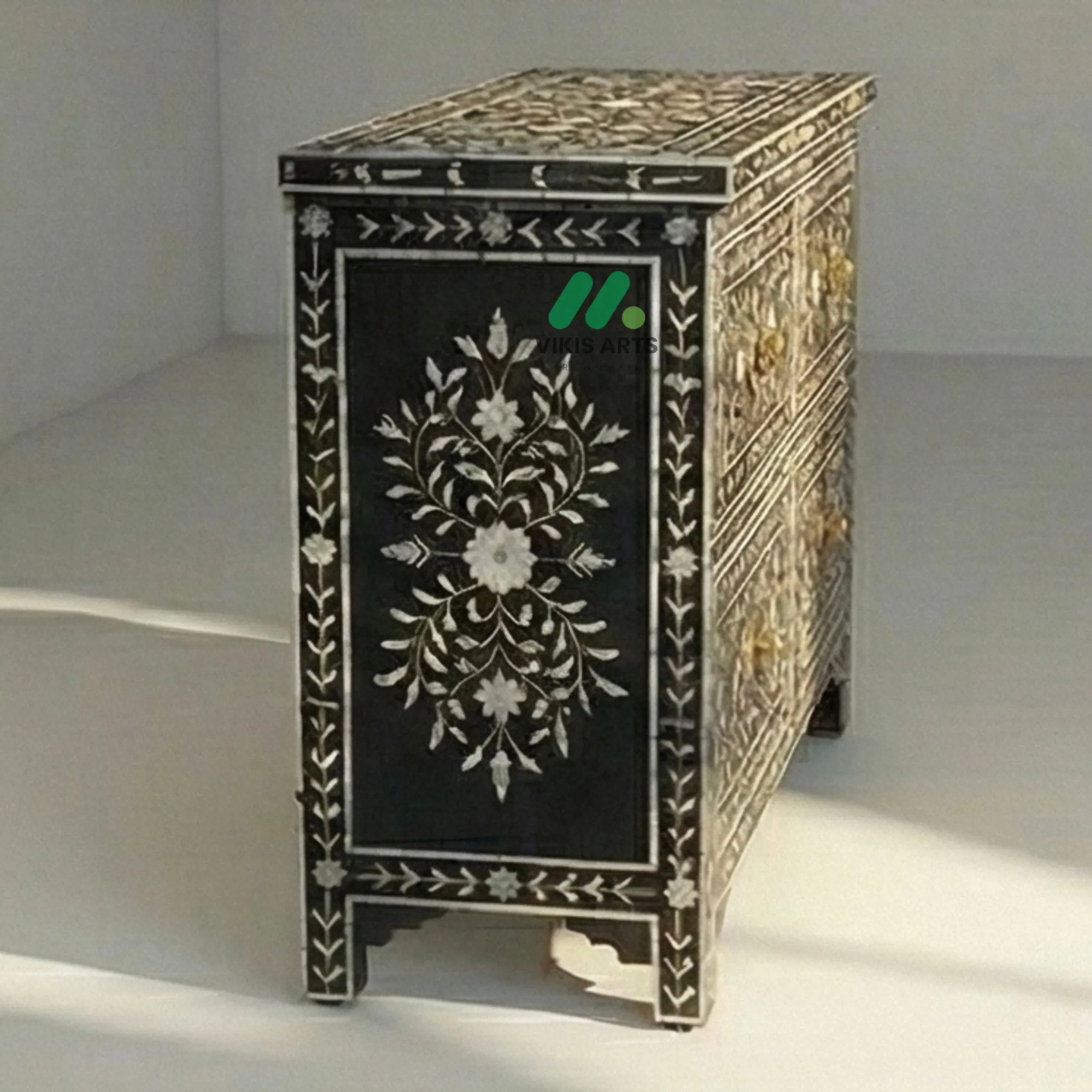 Mother of Pearl Black 4 Chest of Drawer - Image 4