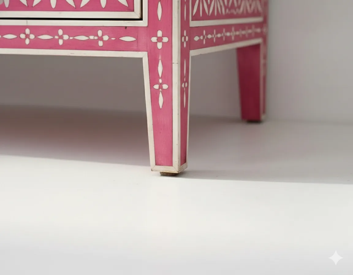 Bone Inlay Pink 6 Chest of Drawer - Image 7