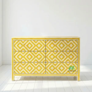 Bone Inlay Yellow 6 Chest of Drawer