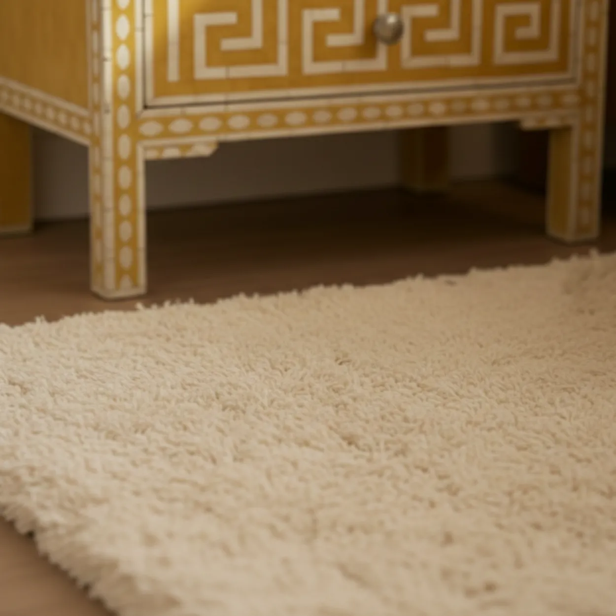 Bone Inlay Yellow Bedside Table - Image 6