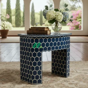 Bone Inlay Navy Blue bedside table