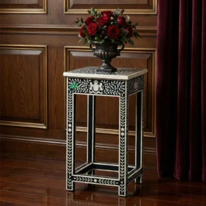 Bone Inlay Black bedside table