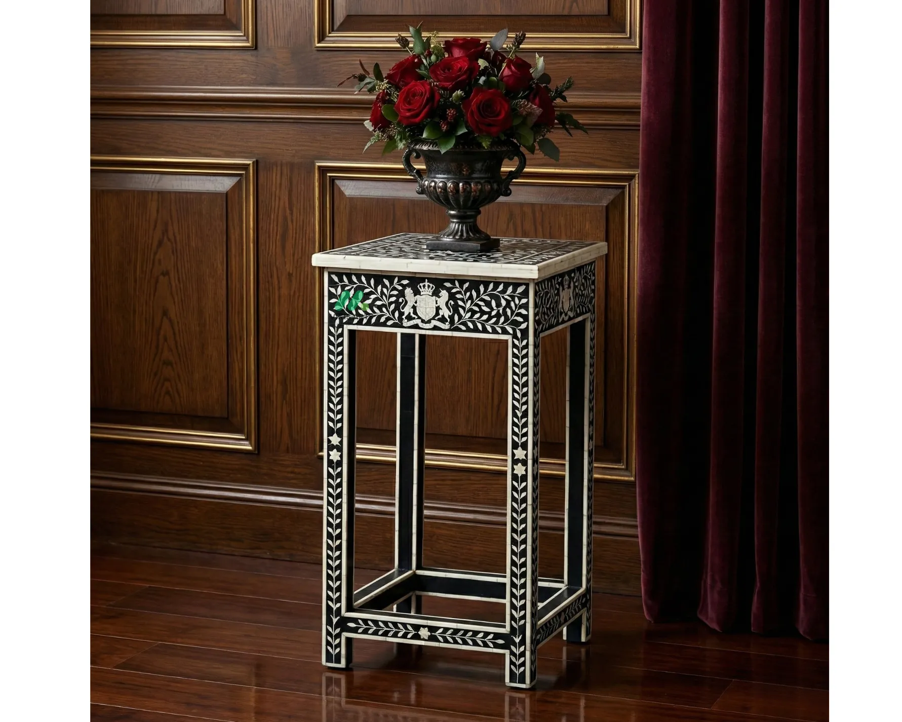 Bone Inlay Black bedside table