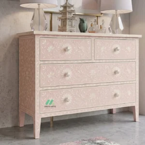 Bone Inlay Pink 5 Chest of Drawer