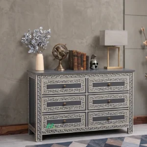 Bone Inlay Grey 6 Chest of Drawer