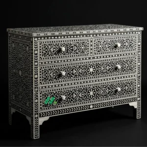 Bone Inlay Black 4 Chest of Drawer