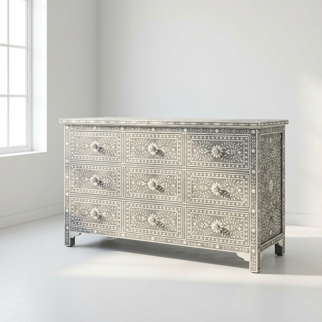 Bone Inlay 5 Chest of Drawer - Image 2