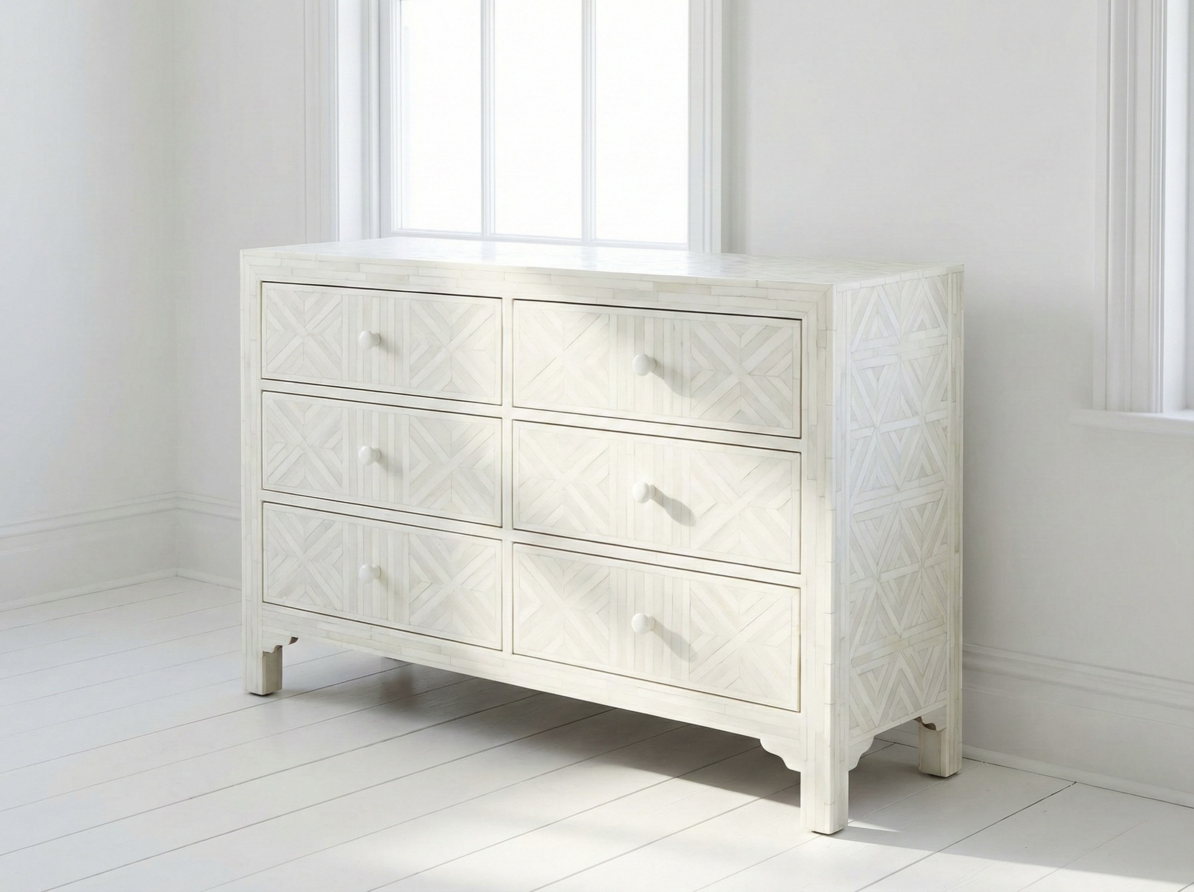 Bone Inlay 6 Chest of Drawers