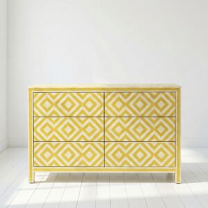 Bone Inlay Yellow 6 Chest of Drawers