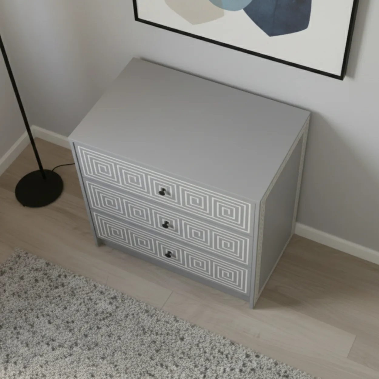 Bone Inlay Grey 3 Chest of Drawer - Image 4