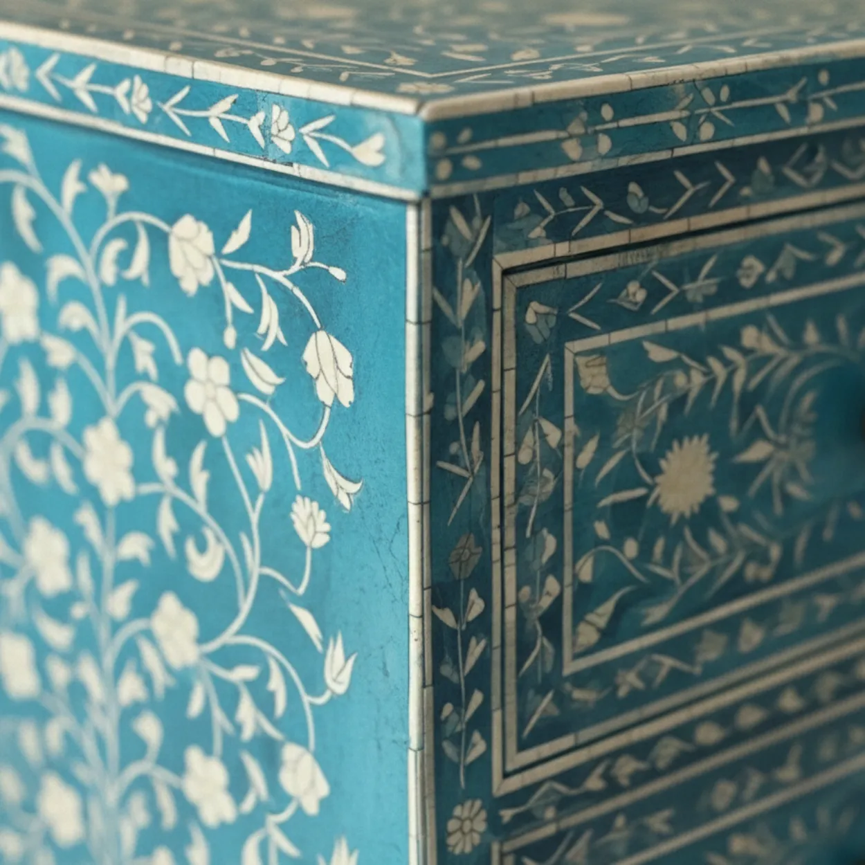 Mother of Pearl Blue 4 Chest of Drawer - Image 4