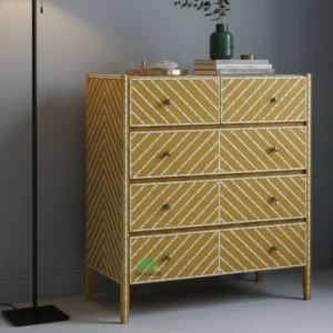 Bone Inlay yellow 4 Chest of Drawer