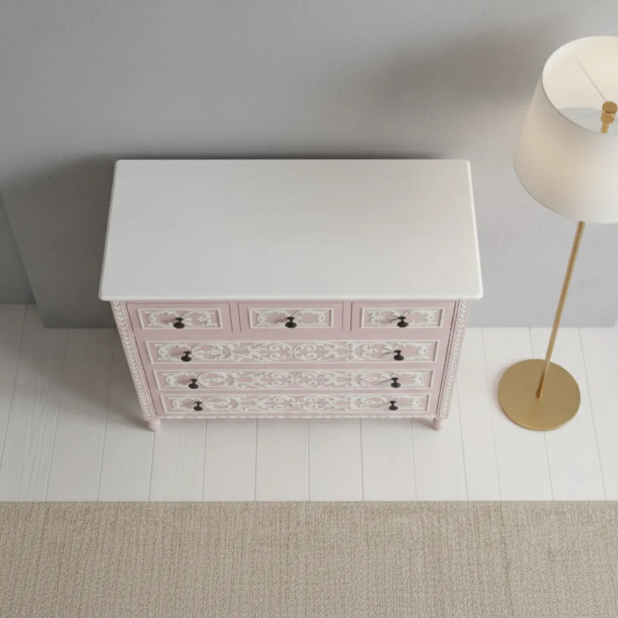 Bone Inlay Pink 6 Chest of Drawer - Image 3