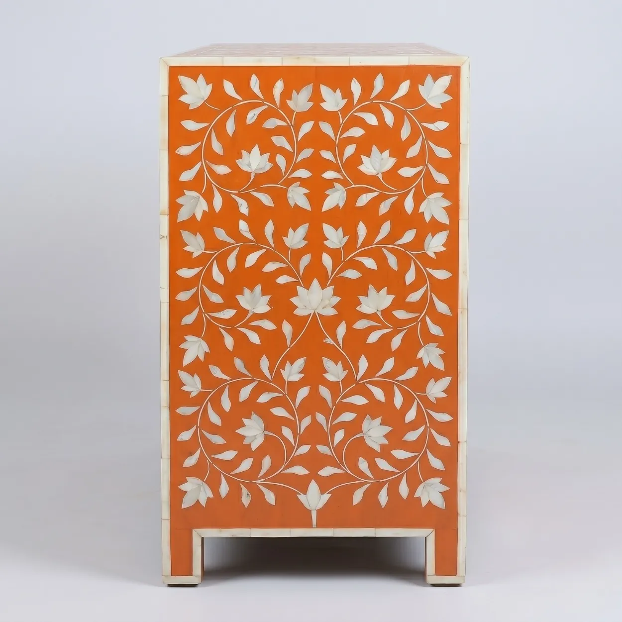 Bone Inlay Orange 4 Chest of Drawer - Image 5