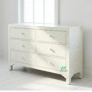 Bone Inlay White 6 Chest of Drawer