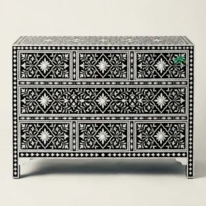 Bone Inlay Black 7 chest Of drawer