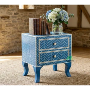 Bone inlay bedside table