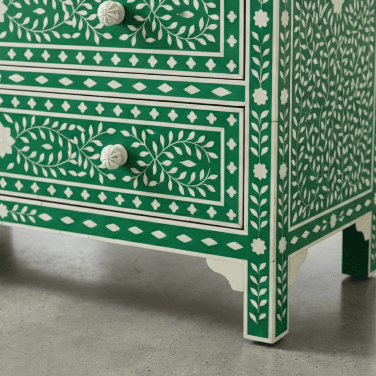 Bone Inlay Green 4 Chest of Drawers - Image 6