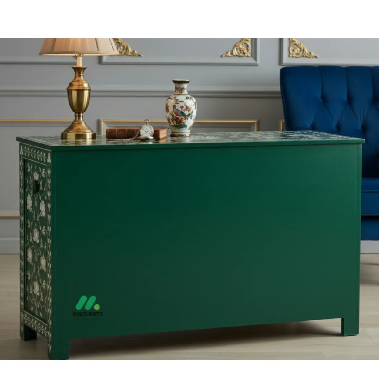 Bone Inlay Green 6 Chest of Drawer - Image 3