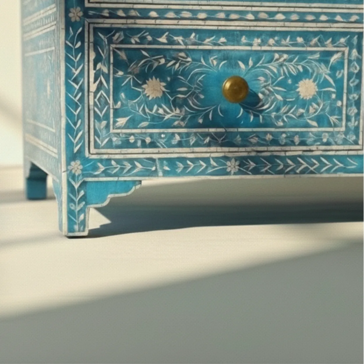 Mother of Pearl Blue 4 Chest of Drawer - Image 6