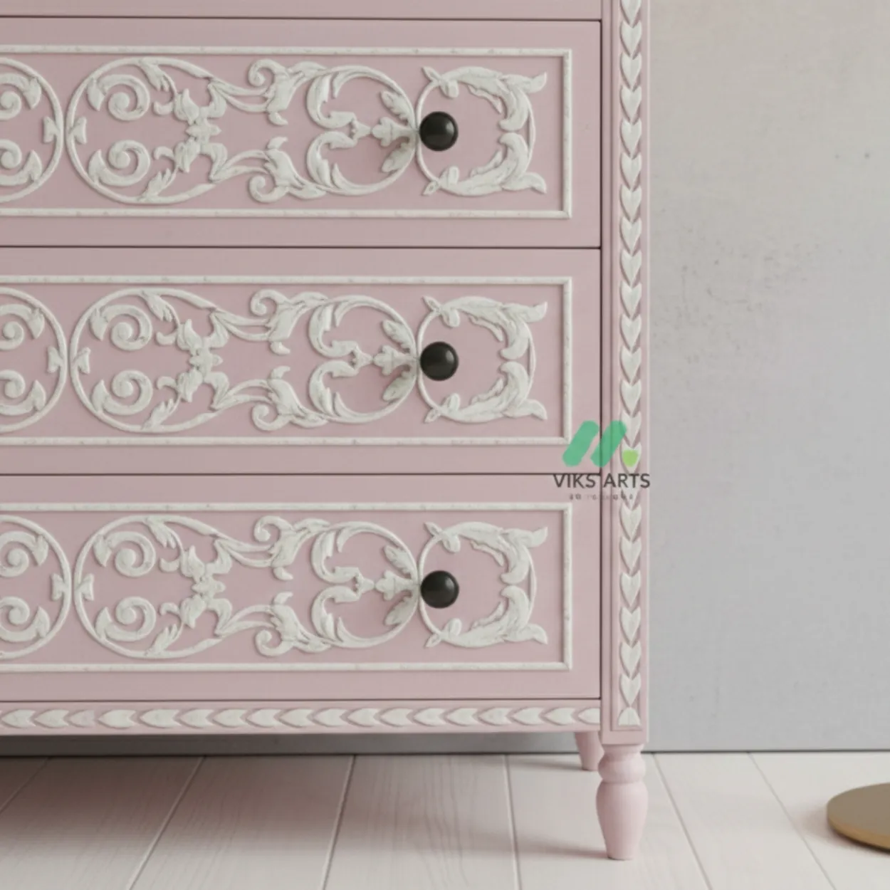 Bone Inlay Pink 6 Chest of Drawer - Image 5