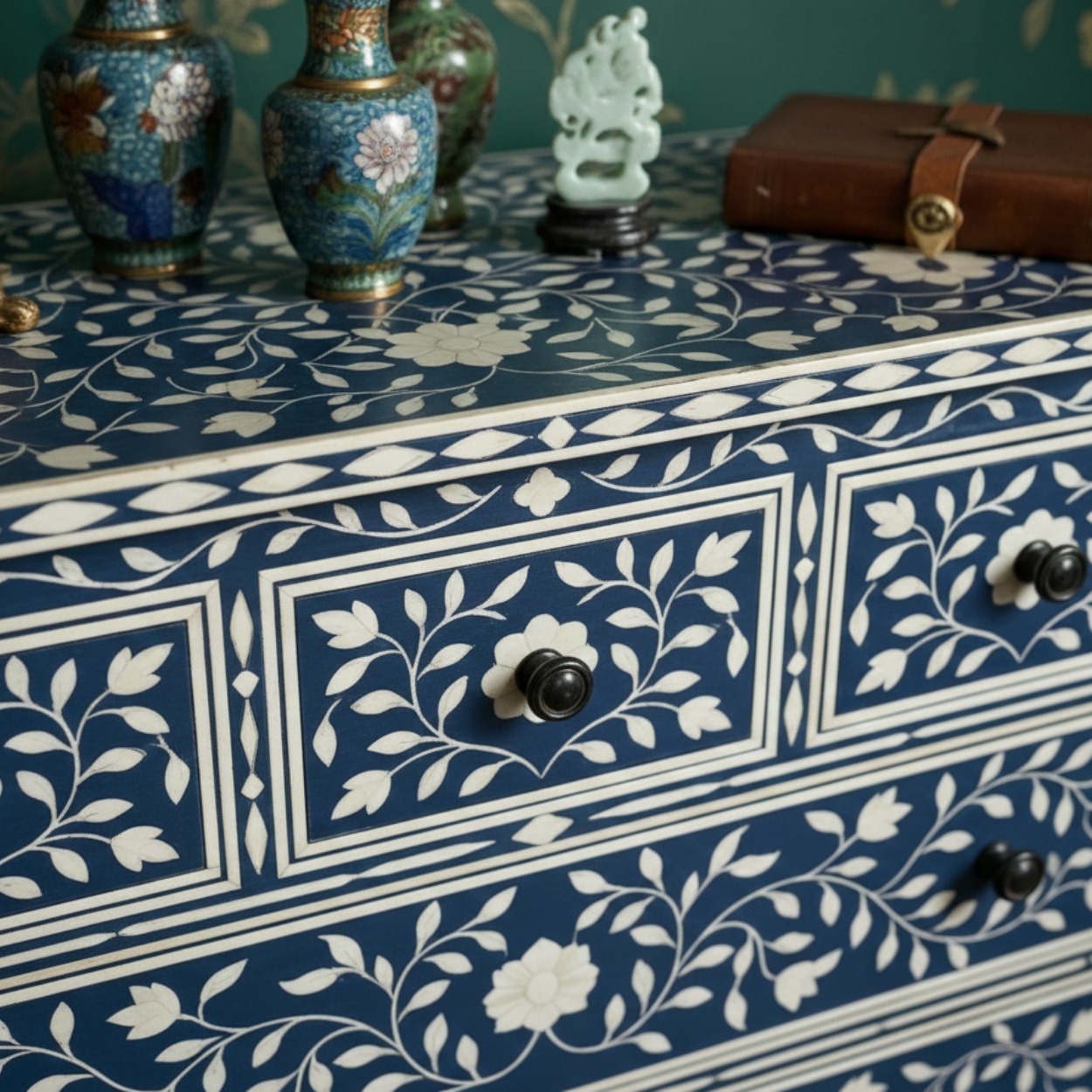 Bone Inlay Blue 6 Chest of Drawer - Image 6