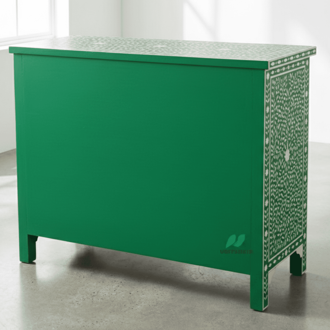 Bone Inlay Green 4 Chest of Drawers - Image 4
