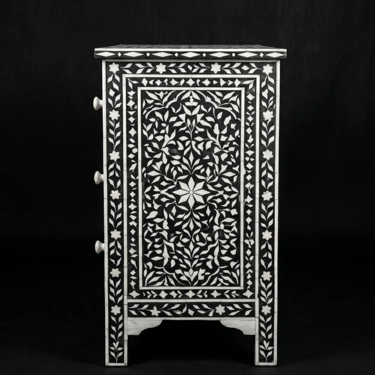 Bone Inlay Black 5 Chest of Drawer - Image 4