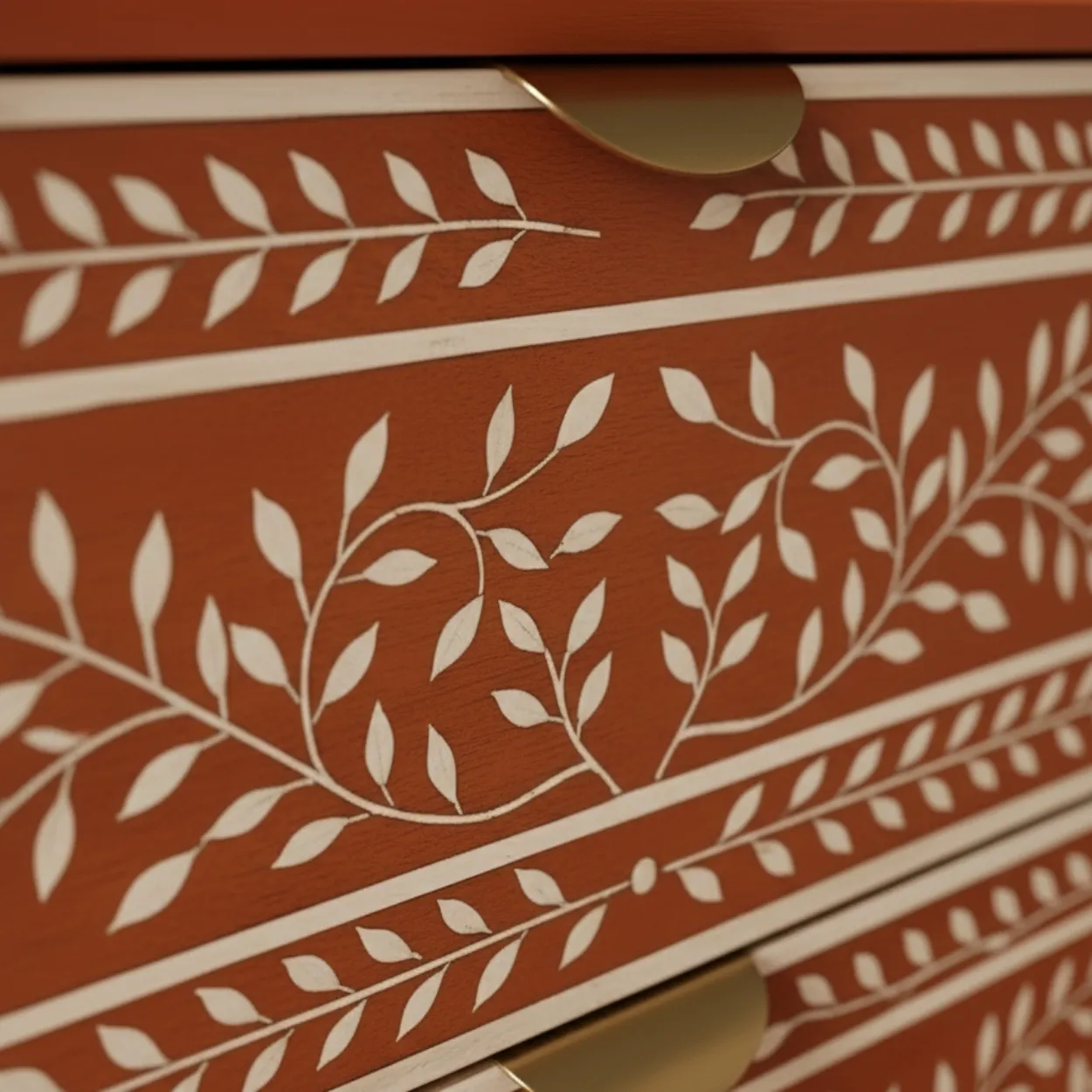 Bone Inlay Orange 6 Chest of Drawer - Image 7