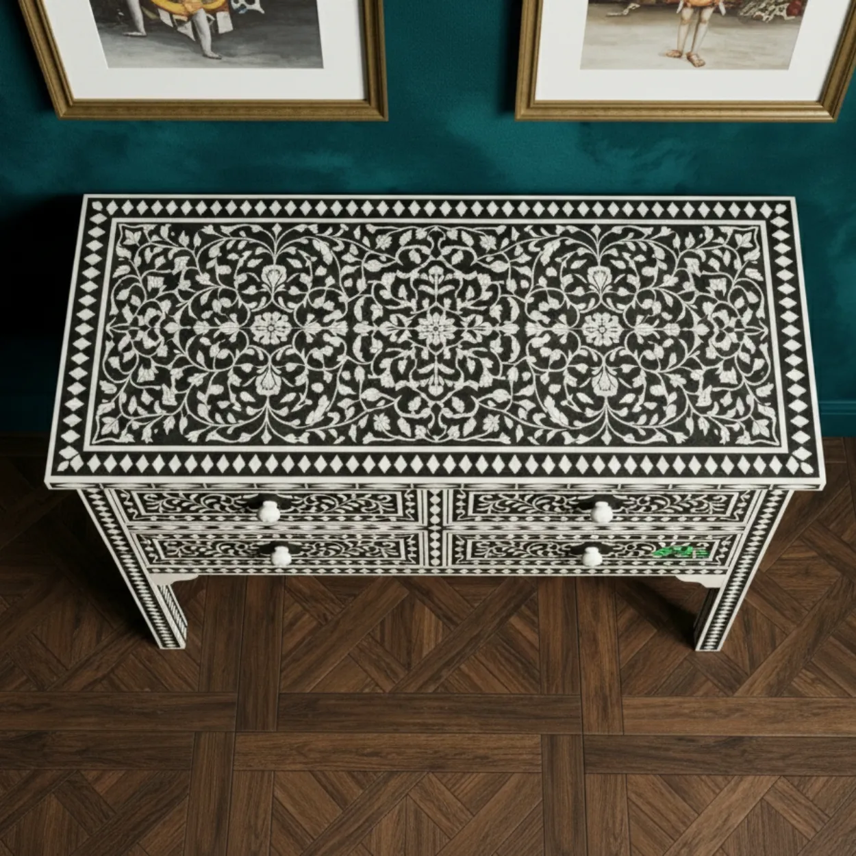 Bone Inlay Black 4 Chest of Drawer - Image 3