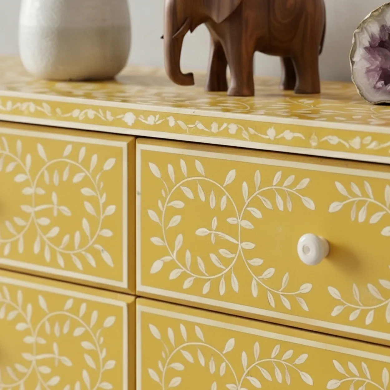 Bone Inlay Yellow 6 Chest of Drawer - Image 5