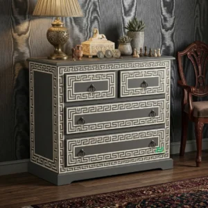 Bone Inlay Grey 4 Chest of Drawer