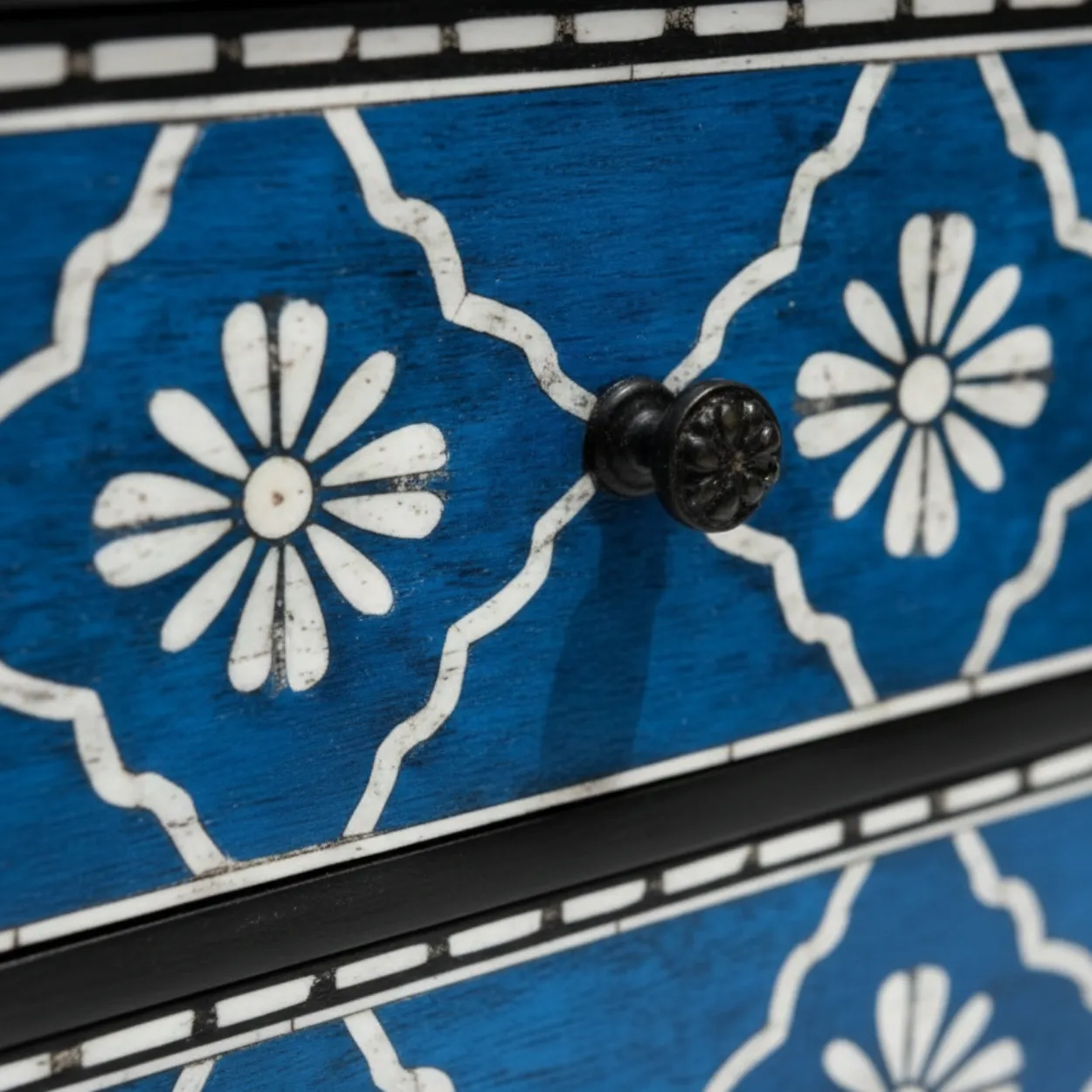 Bone Inlay Blue 3 Chest of Drawer - Image 7