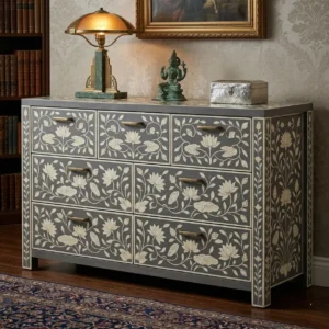 Bone Inlay Grey 7 Chest of Drawer