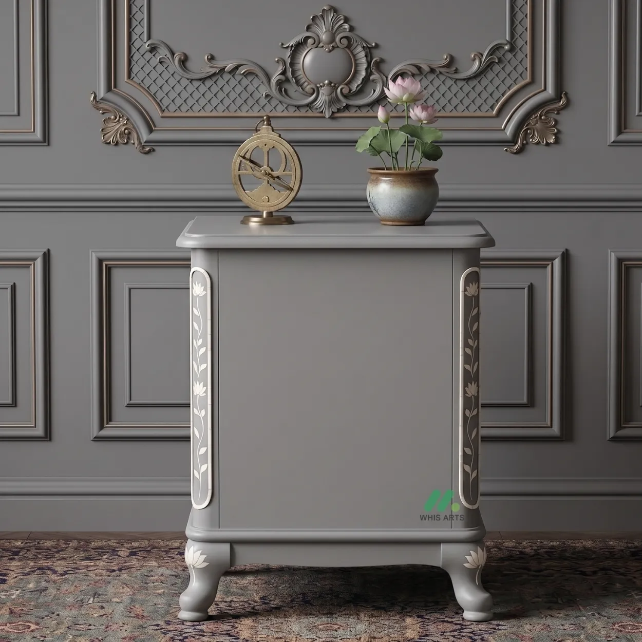 Bone Inlay Grey Side Table - Image 3