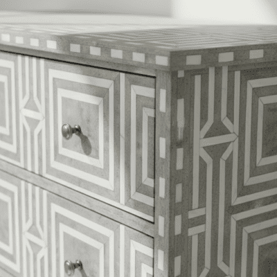 Bone Inlay Grey 4 Chest of Drawers - Image 5