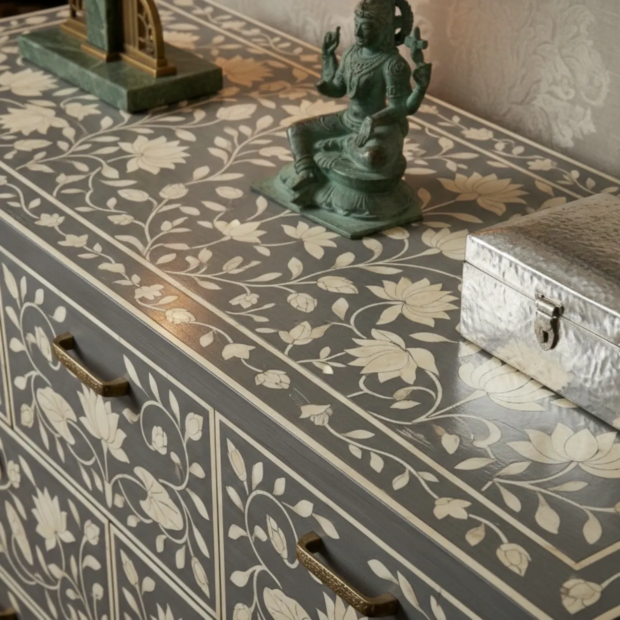 Bone Inlay Grey 7 Chest of Drawer - Image 5