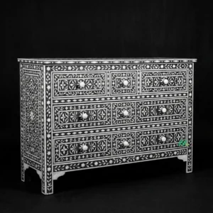Bone Inlay Black 5 Chest of Drawer
