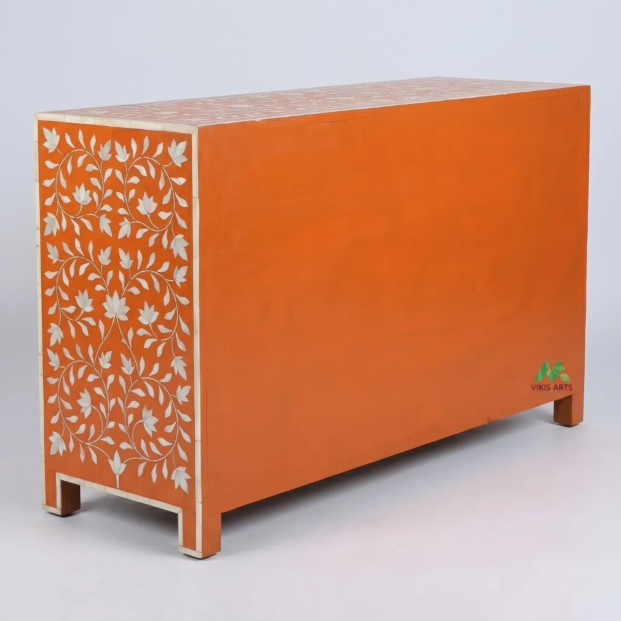 Bone Inlay Orange 4 Chest of Drawer - Image 3