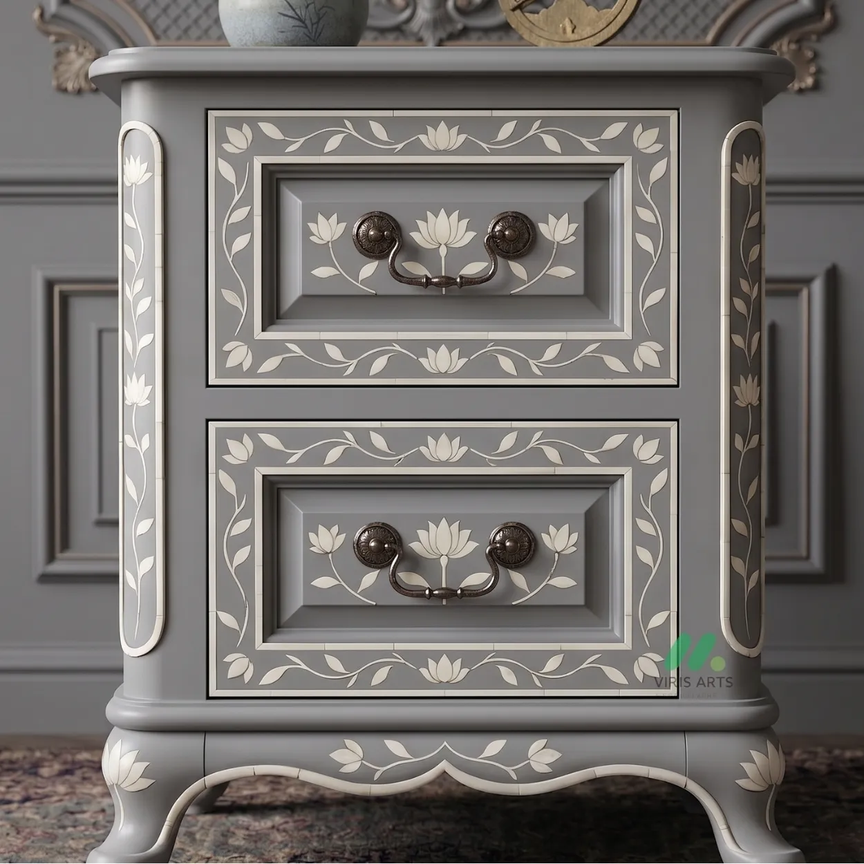 Bone Inlay Grey Side Table - Image 6