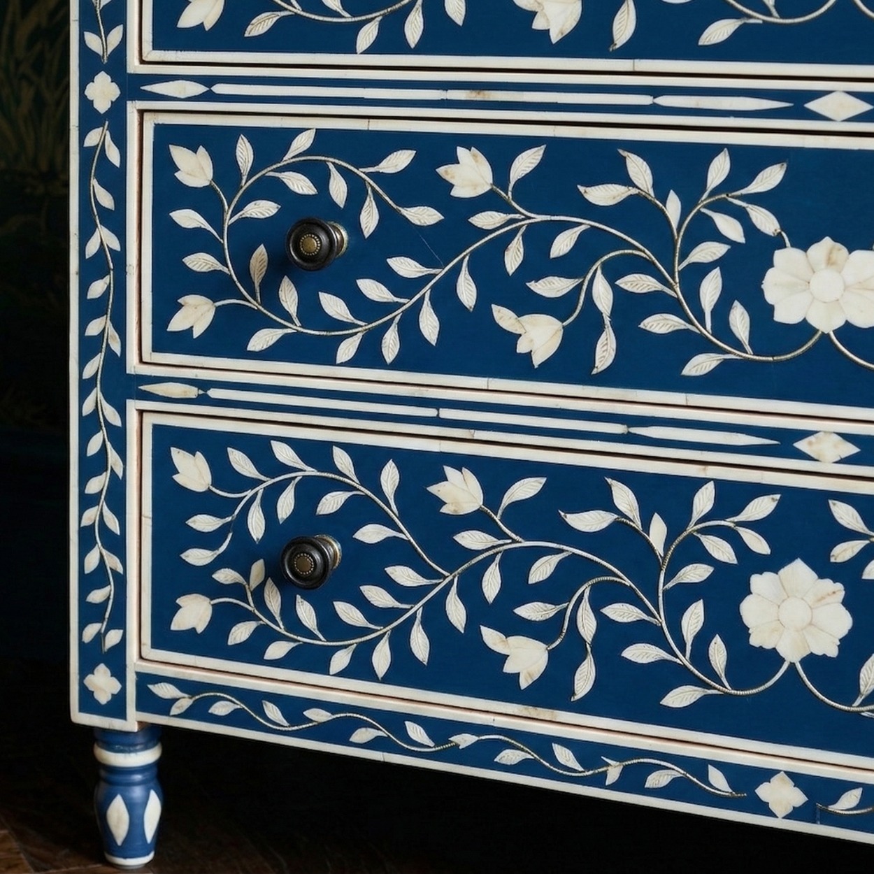 Bone Inlay Blue 6 Chest of Drawer - Image 5