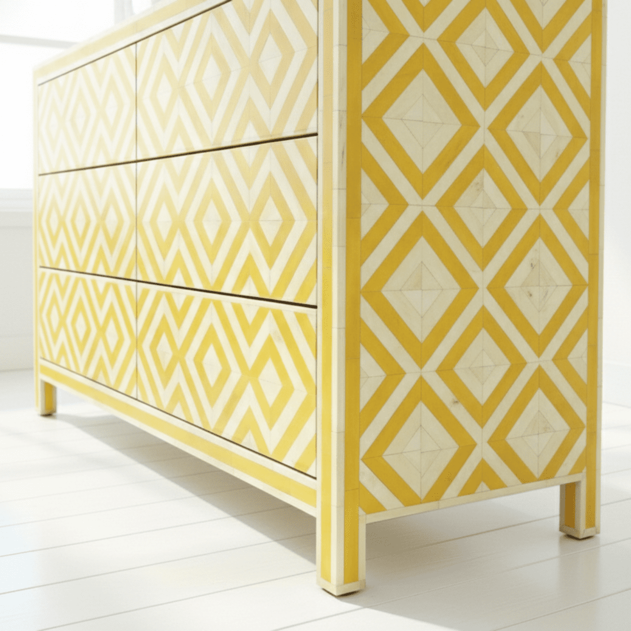 Bone Inlay Yellow 6 Chest of Drawers - Image 8