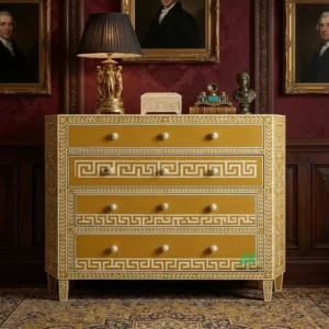 Bone Inlay yellow 4 Chest of Drawer