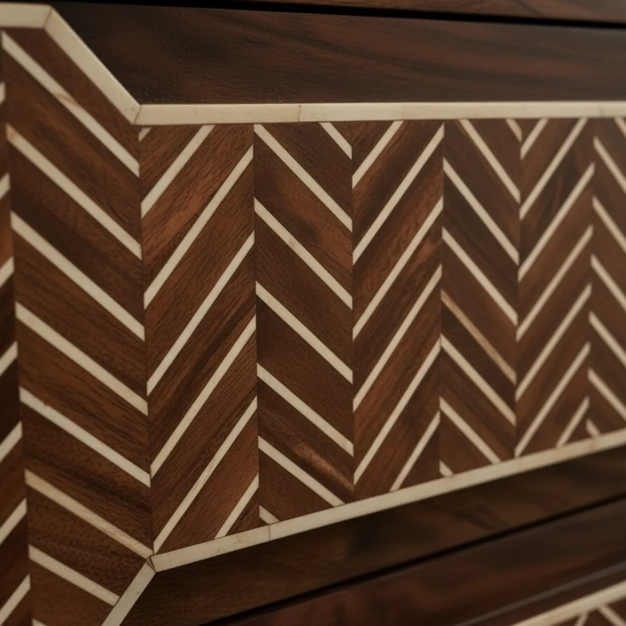 Bone Inlay Wooden 3 Chest of Drawer - Image 5
