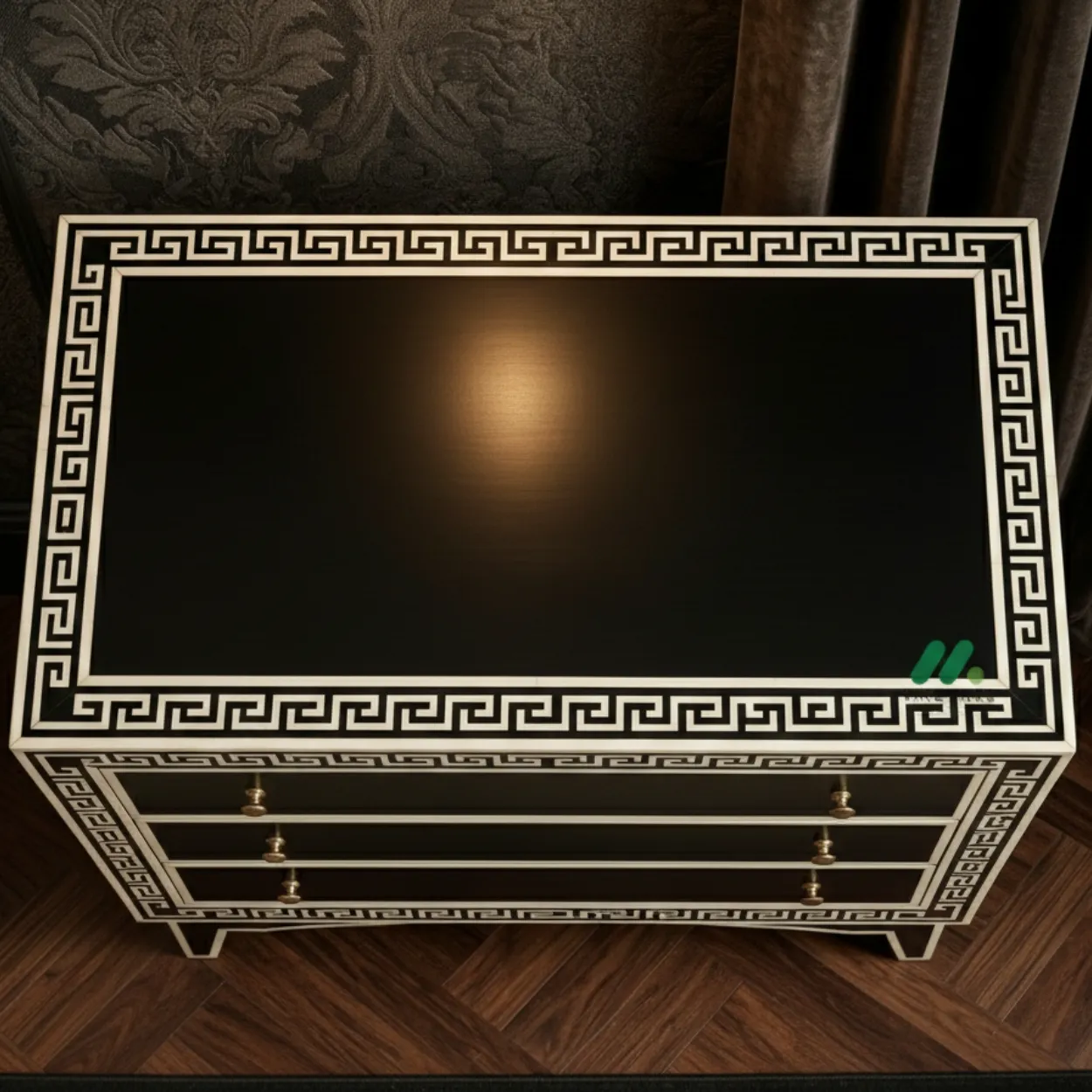 Bone Inlay Black 3 Chest of Drawer - Image 3