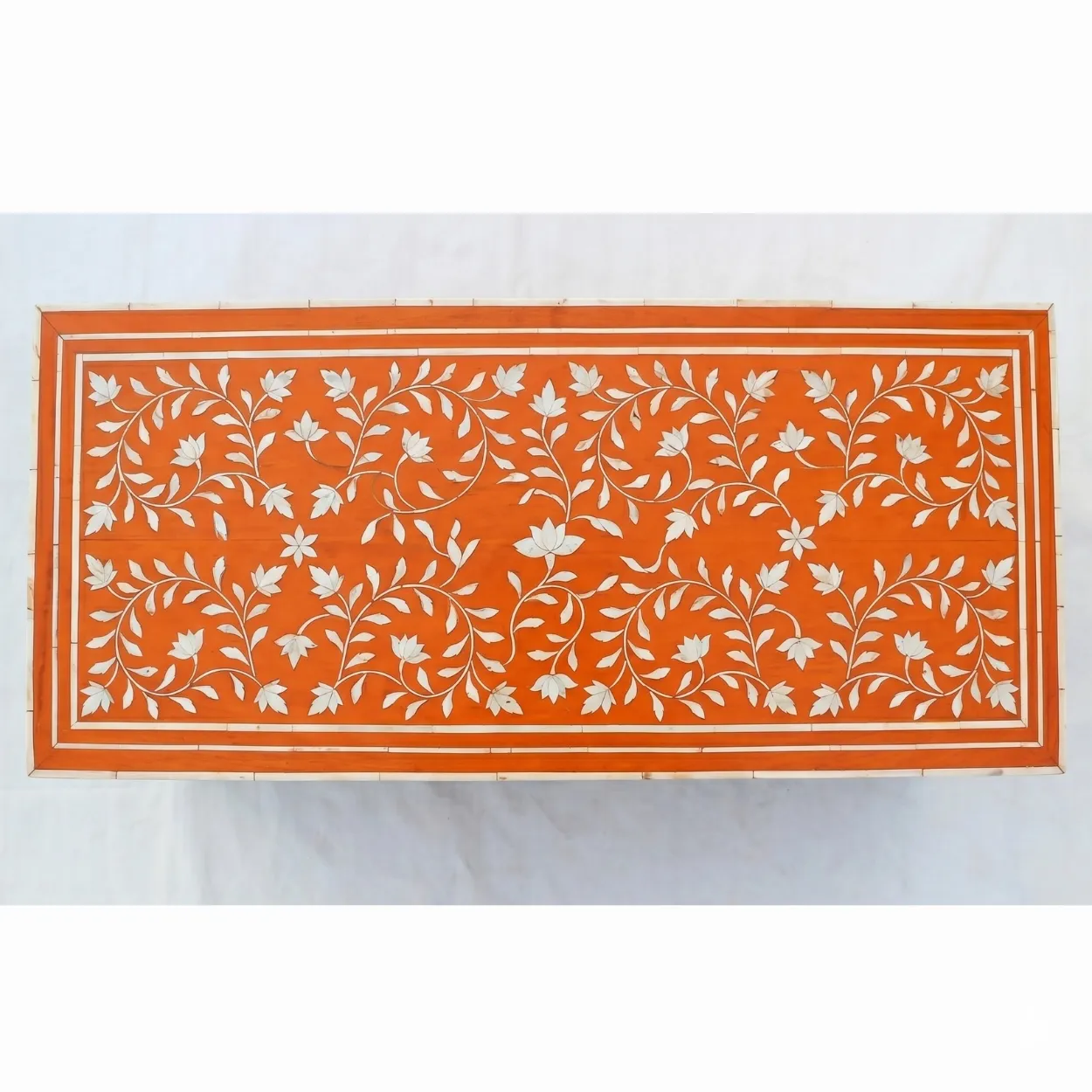 Bone Inlay Orange 4 Chest of Drawer - Image 4