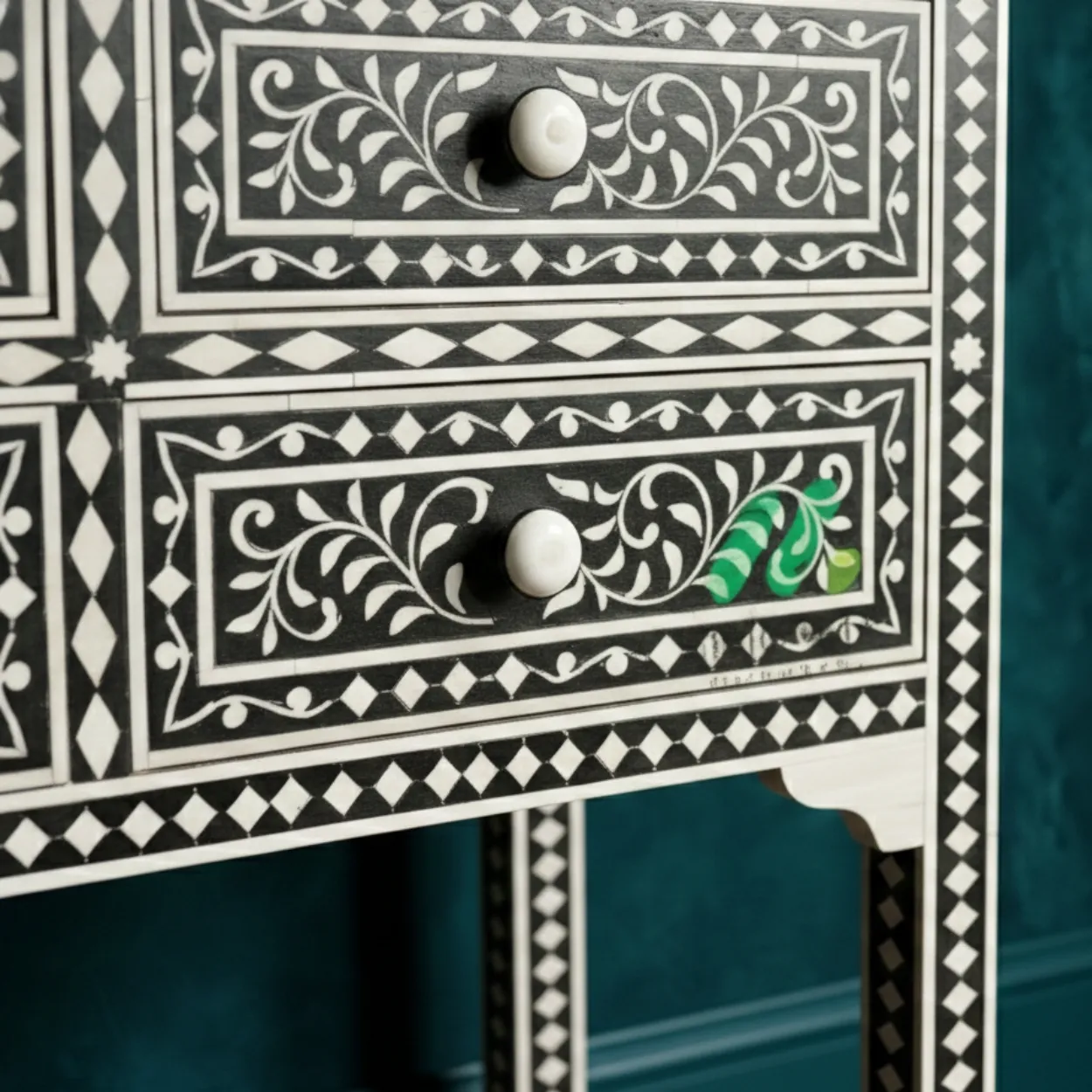 Bone Inlay Black 4 Chest of Drawer - Image 6