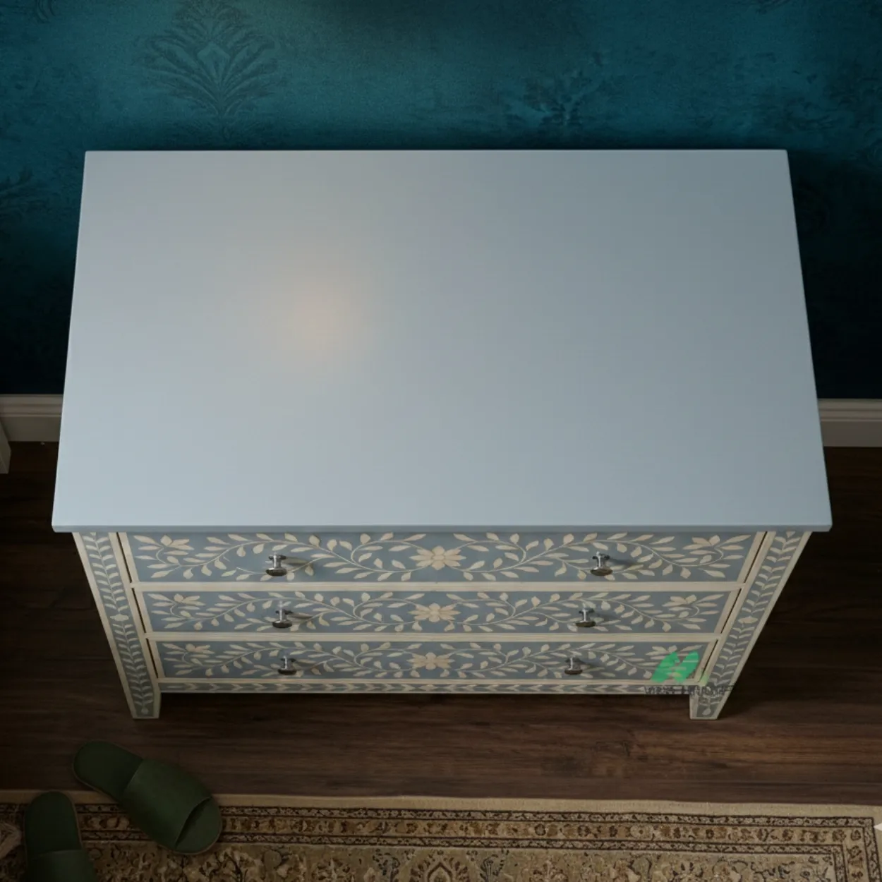 Bone Inlay Blue 3 Chest of Drawer - Image 3