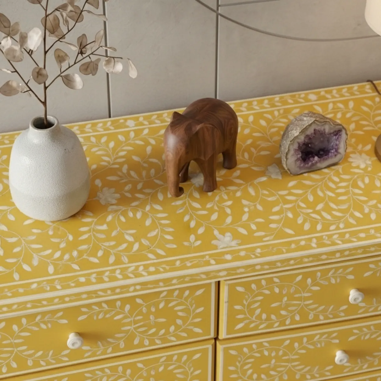 Bone Inlay Yellow 6 Chest of Drawer - Image 4