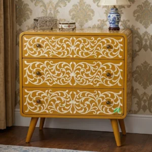 Bone Inlay Yellow 3 Chest of Drawer